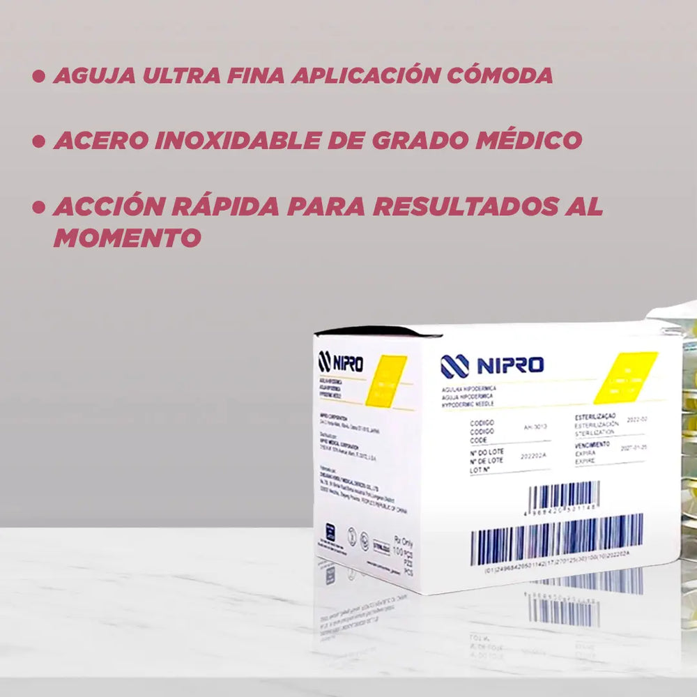 Aguja Hipodérmica Nipro - Caja con 100